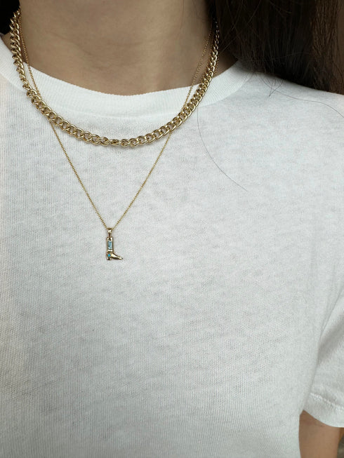 Cowboy Boot Bejeweled Pendant - 2